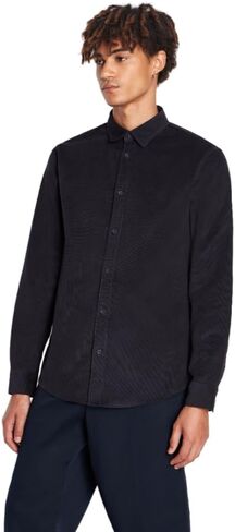 Armani Exchange Men's Regular Fit Cotton Corduroy Long Sleeve Button Down Shirt in Kuwait