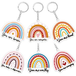 Ecally Rainbow Inspirational Gift for Women Inspirational Keychain Motivational Quote Keychain CNA Gift Employee Appreciation