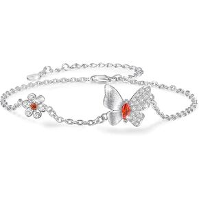 Butterfly/Deer/Infinity/Celtic/Snowflake Bracelet for Women Girls 925 Sterling Silver Adjustable Bracelet Jewelry Gift for Women Girls