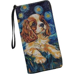 Women PU Leather Long Zipper Wallet Sunflower Elephant