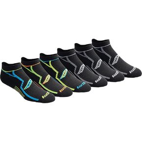 Saucony Men's RunDry Bolt Performance 6, 12, 18 Pairs No-Show Socks, M-XXL