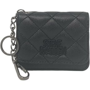 Steve Madden Bwren Flap Wallet with Keyring (Black)
