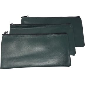 3 Piece Set PM Company Security Bank Deposit Bag / Utility Zipper Coin Bag / Pouch Safe Money Organizer Bag / 11 X 5.5 Inches (FREE RETURN) (BANK BAG-PACK OF 3 - Green) in Kuwait