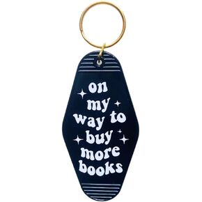 Book Lover Keychain for Women Men On My Way To Buy More Books Motel Keychain Bookish