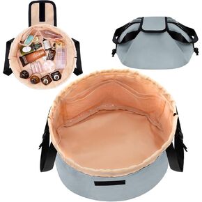 Large Barrel Drawstring Makeup Bag,Travel Makeup Bag,Portable Cosmetic Bag Make Up Organizer Bag for Travel Accessories Essentials and Hair Product,Gifts for Women Girls(dog makeup bag)