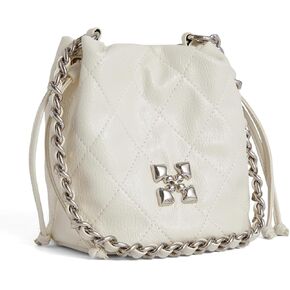 JACD Quilted Bucket Crossbody Bag and Purse for Women Drawstring Soft Vegan Leather Shoulder Bags Lightweight Handbags
