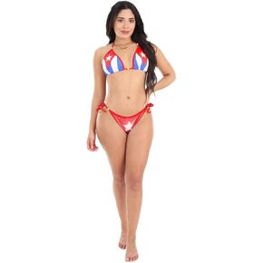 TAINOWEARS Women's Bikini Set Various Flags Sexy String Triangle Swimsuit Two Pieces Bathing Suit One Size Fits All