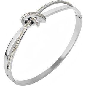 Dainty Bangle Bracelet for Women Personalized Cubic Zirconia Stainless Steel Bracelets Tiny Waist Oval Bangles Bracelets Gifts for Love