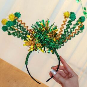 عصابة رأس مضيئة لعيد القديس باتريك من Florry، عصابات رأس شامروك أيرلندية، إكسسوارات عصابة رأس خضراء لعيد القديس باتريك للنساء