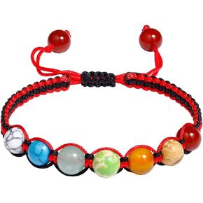 Handmade Friendship Bracelets Adjustable Braided Rope Reiki Spiritual Crystals Beaded Bracelets for Women