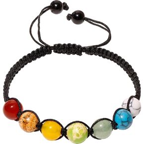 Handmade Friendship Bracelets Adjustable Braided Rope Reiki Spiritual Crystals Beaded Bracelets for Women