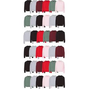 BILLIONHATS 36 Pack Mens Adult Crewneck Fleece Lined Pullover Sweatshirt Bulk, Men Sweatshirts, Homeless Shelter Donation in Kuwait