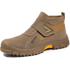 GLANOUDUN Welding Boots for Men Slip on Work Boots for Men Steel Toe Boots for Men Comfortable Welder Boots Construction Safety Boots Indestructible Steel Toe Shoes