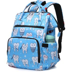 Gatycallaty Teacher Backpack for Women Teacher Laptop Bag Travel Work Gifts Teacher Bookbag Office Educators Large Capacity (BLUETEETH, 15.6 inches)