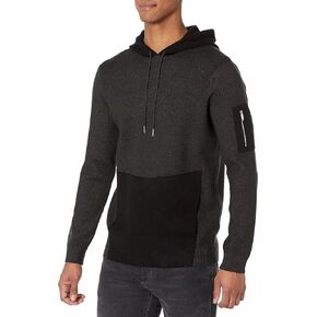 KARL LAGERFELD Men's Soft Color Block Sweater Hoodie