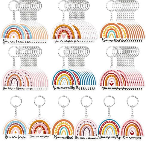 Ecally Rainbow Inspirational Gift for Women Inspirational Keychain Motivational Quote Keychain CNA Gift Employee Appreciation in Saudi Arabia
