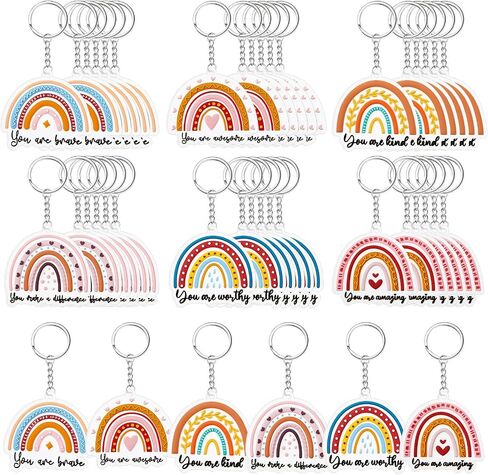 Ecally Rainbow Inspirational Gift for Women Inspirational Keychain Motivational Quote Keychain CNA Gift Employee Appreciation in Saudi Arabia