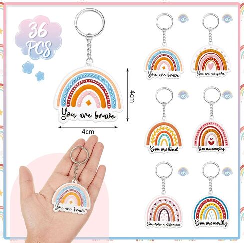 Ecally Rainbow Inspirational Gift for Women Inspirational Keychain Motivational Quote Keychain CNA Gift Employee Appreciation in Saudi Arabia