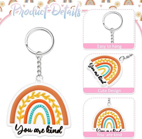 Ecally Rainbow Inspirational Gift for Women Inspirational Keychain Motivational Quote Keychain CNA Gift Employee Appreciation in Saudi Arabia
