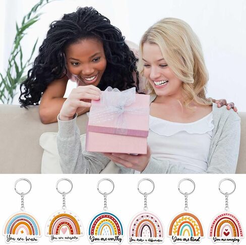 Ecally Rainbow Inspirational Gift for Women Inspirational Keychain Motivational Quote Keychain CNA Gift Employee Appreciation in Saudi Arabia