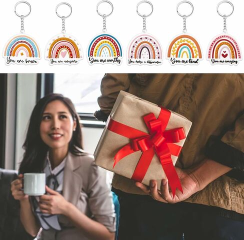 Ecally Rainbow Inspirational Gift for Women Inspirational Keychain Motivational Quote Keychain CNA Gift Employee Appreciation in Saudi Arabia