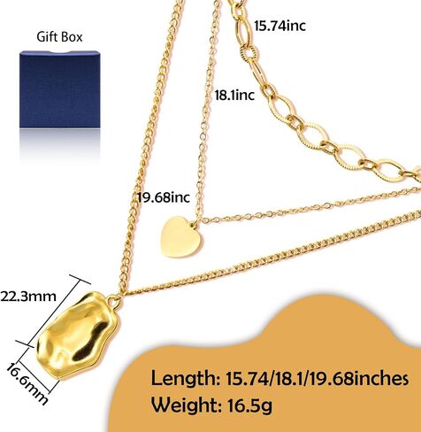 Herringbone Necklaces for Women, Hypoallergenic 18K Real Gold Plated Choker Necklace for Men Girls, 2Pcs Silver Necklace Set, Layering Necklaces(Individual Lobster Clasp) in Saudi Arabia