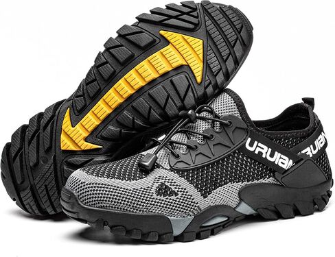 Furuian Steel Toe Shoes for Women Lightweight Breathable Comfortable Working Shoes Industrial Construction Shoes Slip Resistant Puncture Proof Black in Kuwait