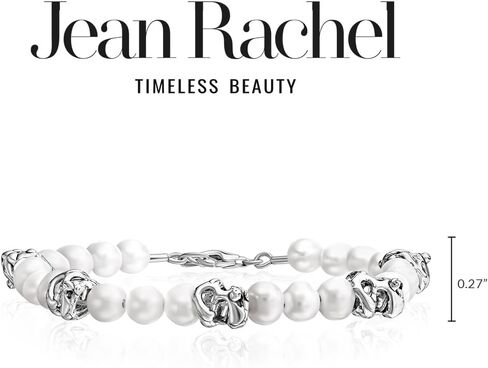 سوار من الفضة الإسترلينية 925 على سلسلة مقاس 7 بوصات مع لآلئ المياه العذبة المزروعة بمظهر عتيق من النيكل المضاد للحساسية والرصاص، مجموعة مصممة يدويًا من الحرفيين، مجوهرات عيد ميلاد مصنوعة يدويًا هدية حقيقية in Kuwait