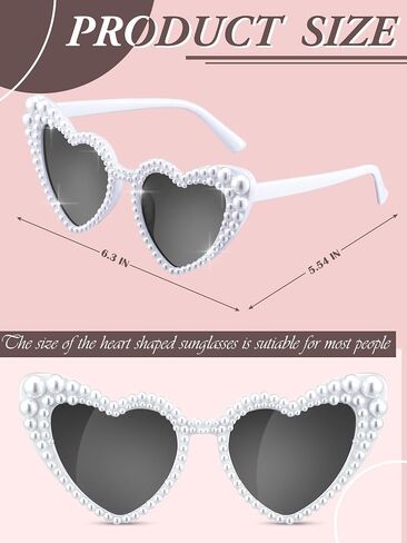 10 Pcs Bachelorette Party Sunglasses Pearl Heart Shaped Sunglasses Bridesmaid Gifts for Women Bride Wedding Party in Saudi Arabia