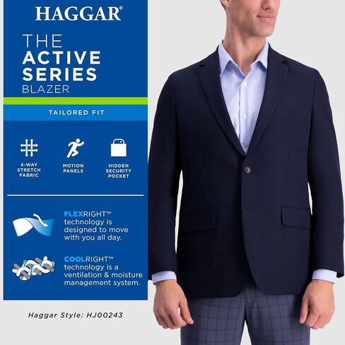 سترة Haggar الرجالية The Active Series ذات المقاس الكلاسيكي من الجبردين (المقاسات العادية والكبيرة والطويلة) in Kuwait
