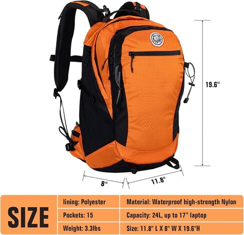 Casual Laptop Backpack for Men and Women 24L Backpack Daypack with Wash Bag and Rainproof Cover up to 17 Inch Laptop Backpack for Travel,College,Daily use,Work,Commuter Business (Black) in Kuwait