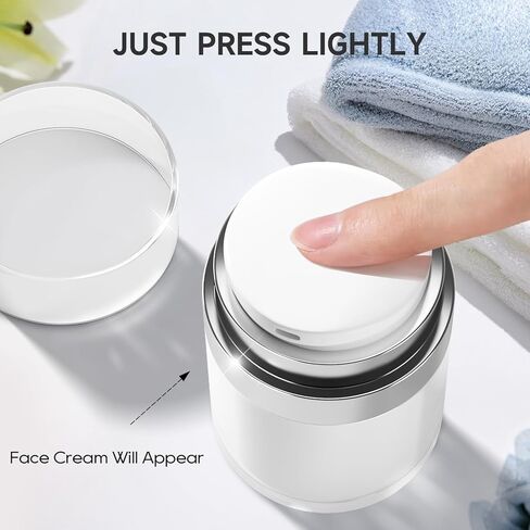 Morfone Airless Pump Jars, 1.0 oz Lotion Dispenser, Moisturizer Pump Container, Leak-proof Travel Containers for Cream Lotion Gels Thick Moisturizer Toiletry (Duck Billed Pump Head) in Kuwait