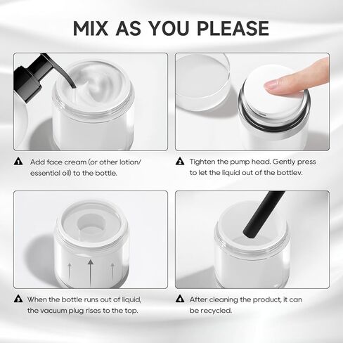 Morfone Airless Pump Jars, 1.0 oz Lotion Dispenser, Moisturizer Pump Container, Leak-proof Travel Containers for Cream Lotion Gels Thick Moisturizer Toiletry (Duck Billed Pump Head) in Kuwait