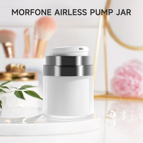 Morfone Airless Pump Jars, 1.0 oz Lotion Dispenser, Moisturizer Pump Container, Leak-proof Travel Containers for Cream Lotion Gels Thick Moisturizer Toiletry (Duck Billed Pump Head) in Kuwait