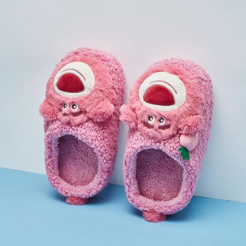 شبشب MINISO Disney Pixar Lotso النسائي الفخم لغرفة النوم في الأماكن المغلقة، حذاء منزلي مع نعل مطاطي مضاد للانزلاق للسيدات in Kuwait