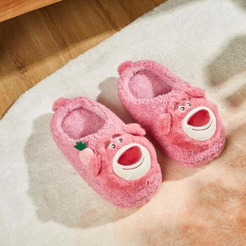 شبشب MINISO Disney Pixar Lotso النسائي الفخم لغرفة النوم في الأماكن المغلقة، حذاء منزلي مع نعل مطاطي مضاد للانزلاق للسيدات in Kuwait