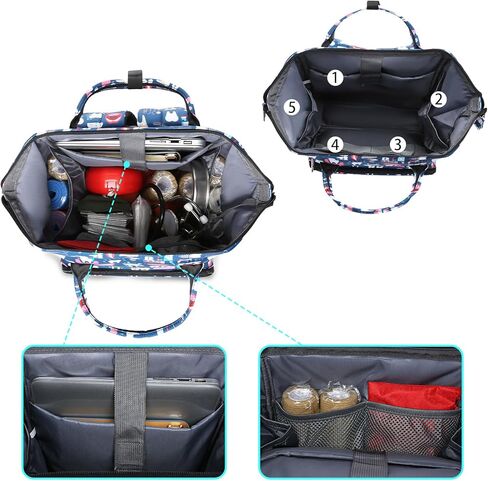 Gatycallaty Teacher Backpack for Women Teacher Laptop Bag Travel Work Gifts Teacher Bookbag Office Educators Large Capacity (BLUETEETH, 15.6 inches) in Kuwait