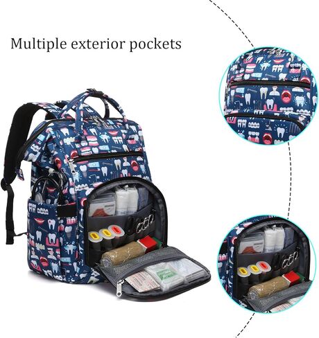 Gatycallaty Teacher Backpack for Women Teacher Laptop Bag Travel Work Gifts Teacher Bookbag Office Educators Large Capacity (BLUETEETH, 15.6 inches) in Kuwait