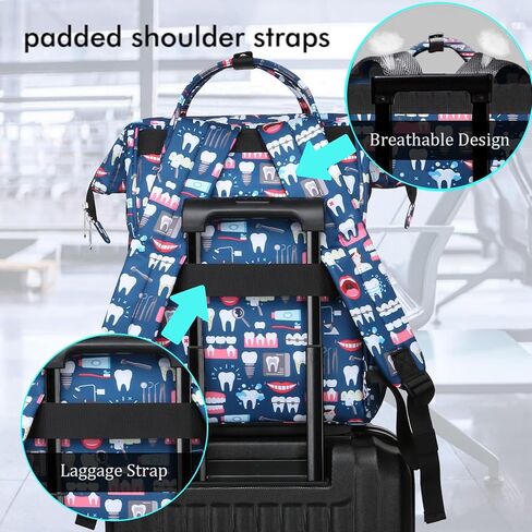 Gatycallaty Teacher Backpack for Women Teacher Laptop Bag Travel Work Gifts Teacher Bookbag Office Educators Large Capacity (BLUETEETH, 15.6 inches) in Kuwait