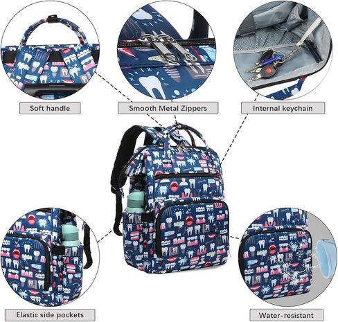 Gatycallaty Teacher Backpack for Women Teacher Laptop Bag Travel Work Gifts Teacher Bookbag Office Educators Large Capacity (BLUETEETH, 15.6 inches) in Kuwait