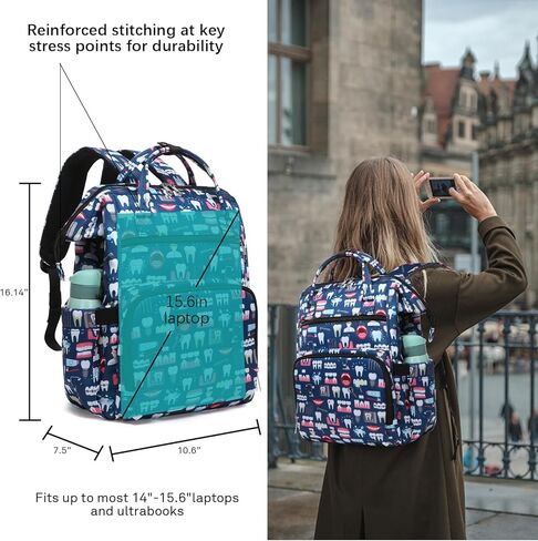 Gatycallaty Teacher Backpack for Women Teacher Laptop Bag Travel Work Gifts Teacher Bookbag Office Educators Large Capacity (BLUETEETH, 15.6 inches) in Kuwait