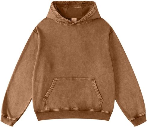 Dnzzs Men's Oversized Hoodie Unisex Heavyweight Hoodies French Terry Pullover Vintage Acid Wash Hoodie Sweatshirt Streetwear in Saudi Arabia