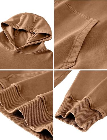 Dnzzs Men's Oversized Hoodie Unisex Heavyweight Hoodies French Terry Pullover Vintage Acid Wash Hoodie Sweatshirt Streetwear in Saudi Arabia
