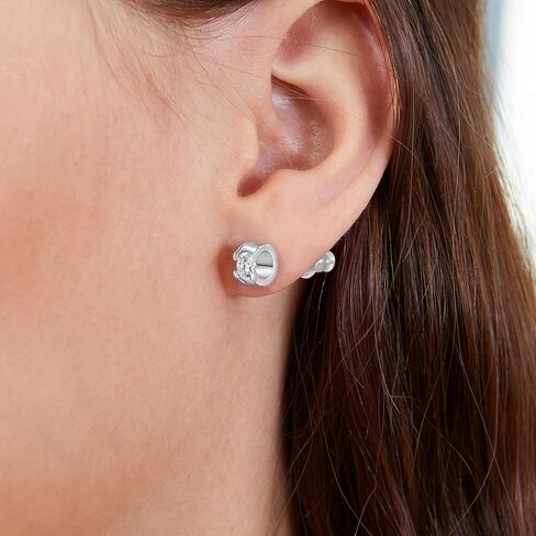 0.3/0.5/1 قيراط أقراط مويسانيتي للنساء، 925 فضة استرلينية 18 قيراط مطلية بالذهب الأبيض أقراط مويسانيتي مرصعة مضادة للحساسية هدية مجوهرات in Kuwait