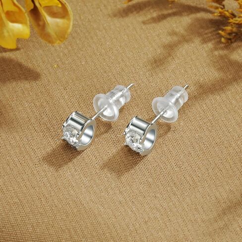 0.3/0.5/1 قيراط أقراط مويسانيتي للنساء، 925 فضة استرلينية 18 قيراط مطلية بالذهب الأبيض أقراط مويسانيتي مرصعة مضادة للحساسية هدية مجوهرات in Kuwait