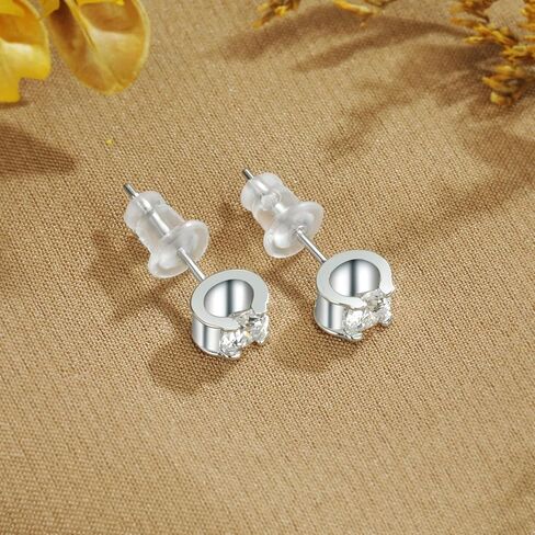 0.3/0.5/1 قيراط أقراط مويسانيتي للنساء، 925 فضة استرلينية 18 قيراط مطلية بالذهب الأبيض أقراط مويسانيتي مرصعة مضادة للحساسية هدية مجوهرات in Kuwait