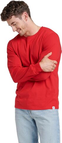 Russell Athletic Men's Dri-Power Cotton Blend Long Sleeve Tees, Moisture Wicking, Odor Protection, UPF 30+, Sizes S-3x in Saudi Arabia