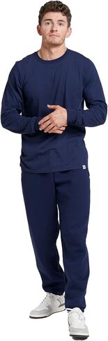 تيشيرتات Russell Athletic للرجال بأكمام طويلة من مزيج القطن، ماصة للرطوبة، حماية من الروائح، عامل حماية من الأشعة فوق البنفسجية 30+، مقاسات S-3x in Kuwait