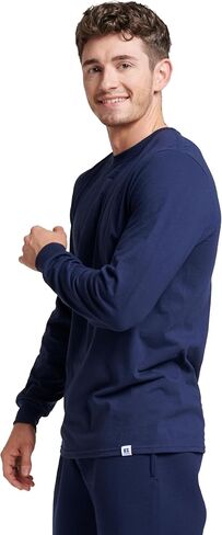 تيشيرتات Russell Athletic للرجال بأكمام طويلة من مزيج القطن، ماصة للرطوبة، حماية من الروائح، عامل حماية من الأشعة فوق البنفسجية 30+، مقاسات S-3x in Kuwait