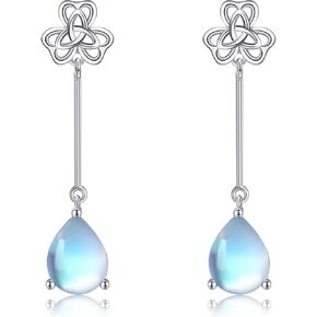 Celtic Shamrock/Claddagh Earrings 925 Sterling Silver Celtic Knot Dangle Earrings Irish Jewelry Gifts for Women Girls